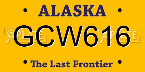 GCW616 Alaska License Plate