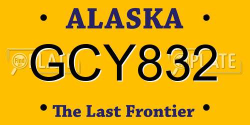 GCY832 Alaska License Plate