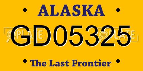 GD05325 Alaska License Plate