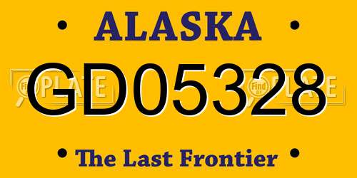GD05328 Alaska License Plate