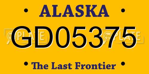 GD05375 Alaska License Plate