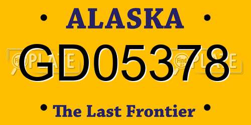 GD05378 Alaska License Plate