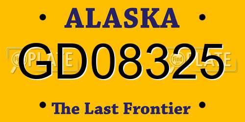 GD08325 Alaska License Plate