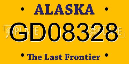 GD08328 Alaska License Plate