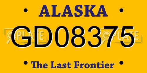 GD08375 Alaska License Plate