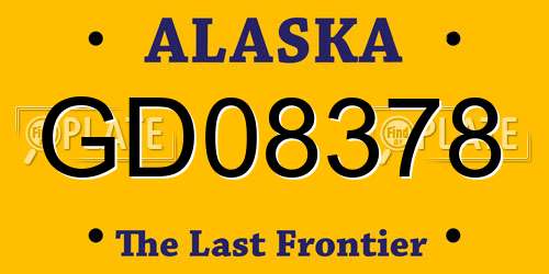 GD08378 Alaska License Plate