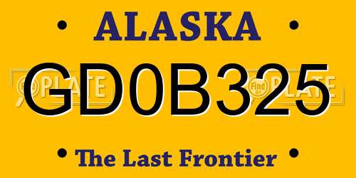 GD0B325 Alaska License Plate