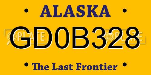 GD0B328 Alaska License Plate