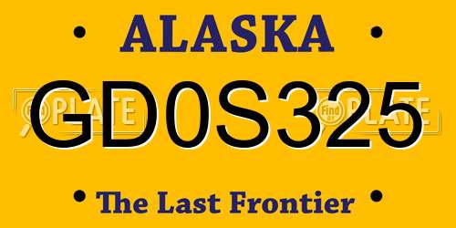 GD0S325 Alaska License Plate