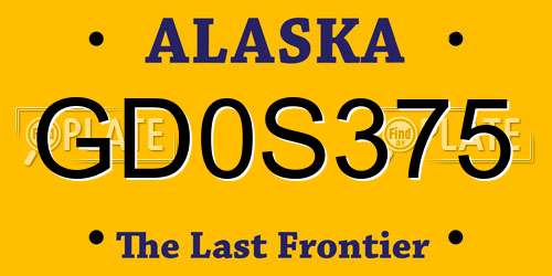 GD0S375 Alaska License Plate