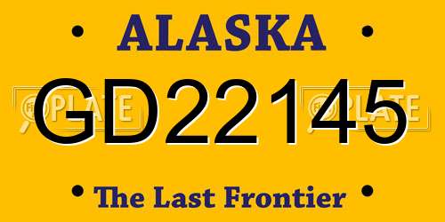GD22145 Alaska License Plate