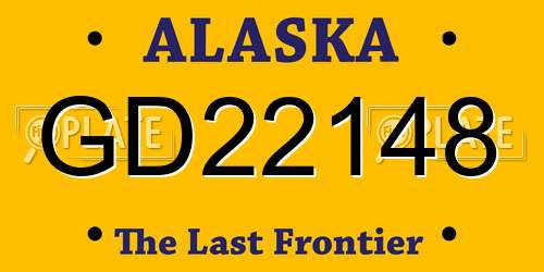 GD22148 Alaska License Plate