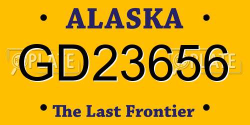 GD23656 Alaska License Plate