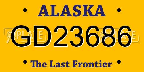 GD23686 Alaska License Plate