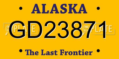 GD23871 Alaska License Plate