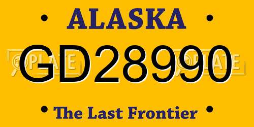 GD28990 Alaska License Plate