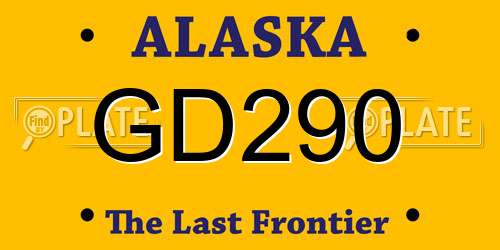 GD290 Alaska License Plate
