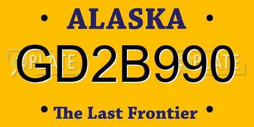 GD2B990 Alaska License Plate
