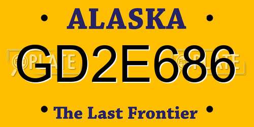 GD2E686 Alaska License Plate