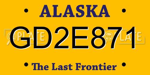 GD2E871 Alaska License Plate
