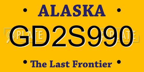 GD2S990 Alaska License Plate
