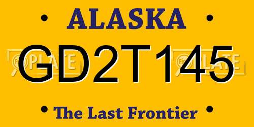 GD2T145 Alaska License Plate