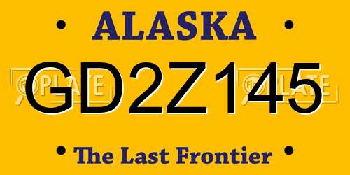 GD2Z145 Alaska License Plate