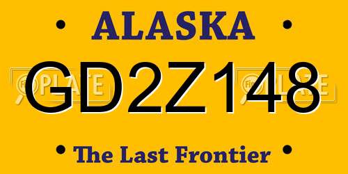 GD2Z148 Alaska License Plate