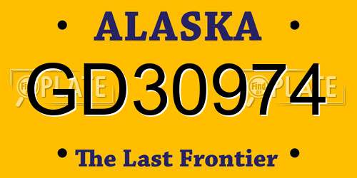 GD30974 Alaska License Plate