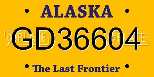 GD36604 Alaska License Plate