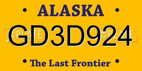 GD3D924 Alaska License Plate