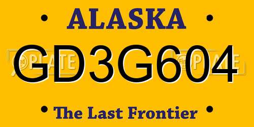 GD3G604 Alaska License Plate