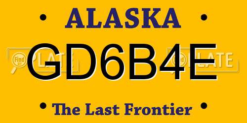GD6B4E Alaska License Plate