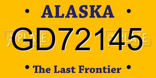 GD72145 Alaska License Plate