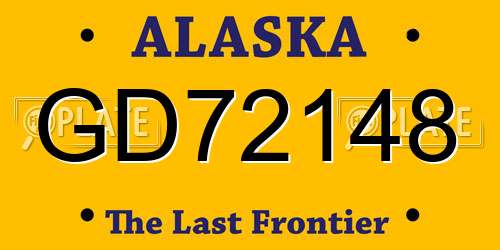 GD72148 Alaska License Plate