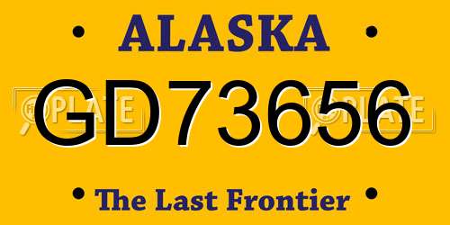 GD73656 Alaska License Plate