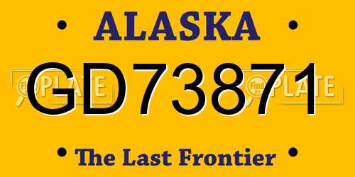 GD73871 Alaska License Plate