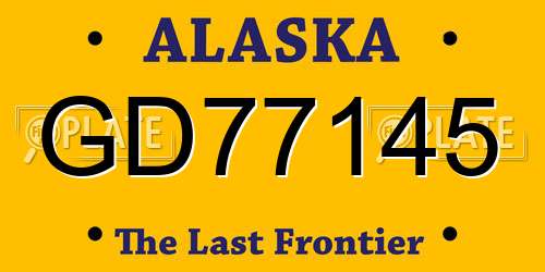 GD77145 Alaska License Plate