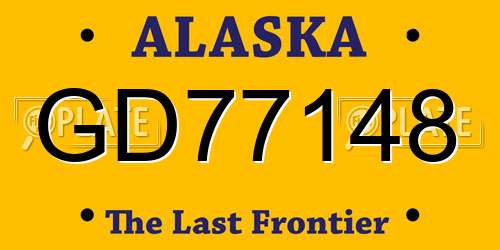 GD77148 Alaska License Plate