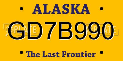 GD7B990 Alaska License Plate
