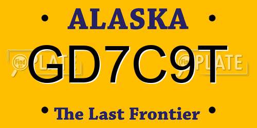 GD7C9T Alaska License Plate