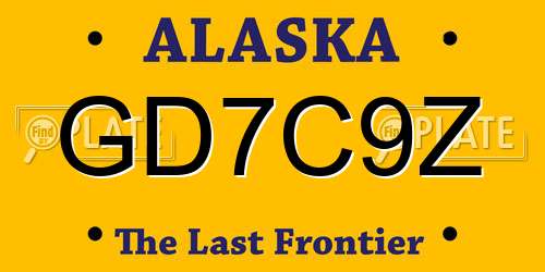 GD7C9Z Alaska License Plate