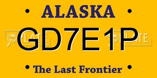GD7E1P Alaska License Plate