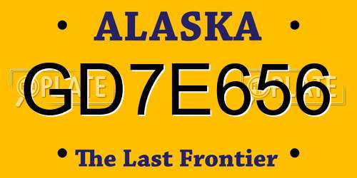 GD7E656 Alaska License Plate