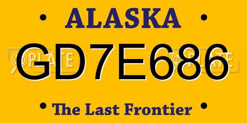 GD7E686 Alaska License Plate