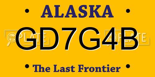 GD7G4B Alaska License Plate