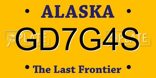 GD7G4S Alaska License Plate