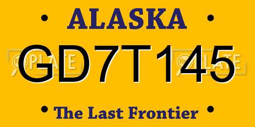 GD7T145 Alaska License Plate