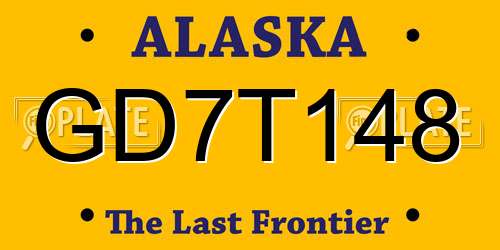 GD7T148 Alaska License Plate