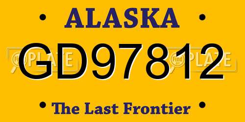 GD97812 Alaska License Plate